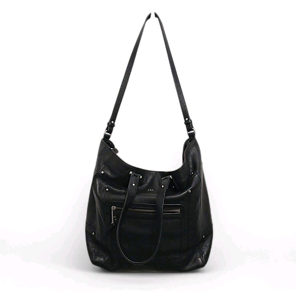 Lauren Ralph Lauren Est. 1967 Black Pebble Leather Lrg Tote Shoulder Slouch Bag - Picture 5 of 16
